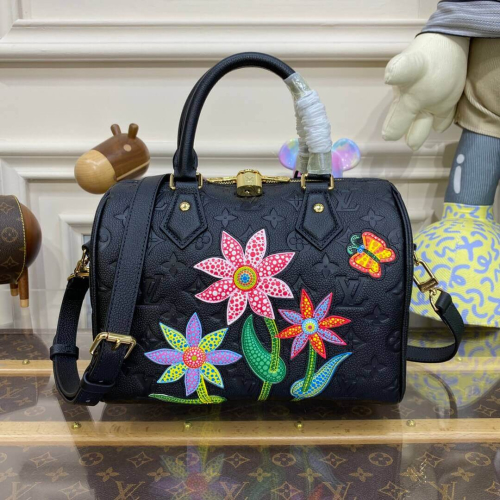 LV x YK Speedy Bandouliere 25 with Flower Marquetry M46415 LDBS17597