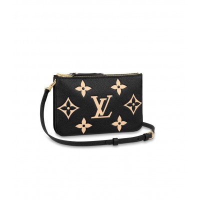 Louis Vuitton Bicolor Double Zip Pochette Black M80787 LDBS17290