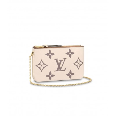 Louis Vuitton Bicolor Double Zip Pochette Cream M80084 LDBS17291