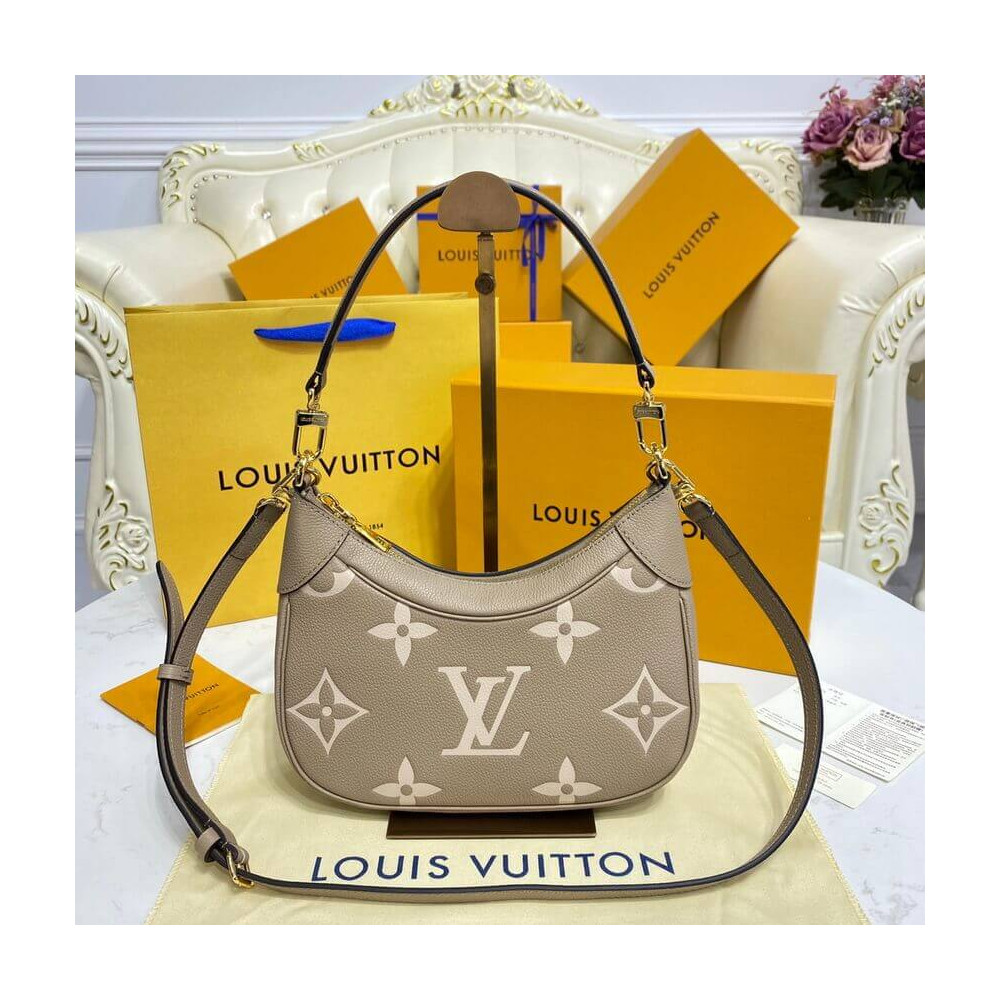 Louis Vuitton Bicolor Monogram Empreinte Leather Bagatelle Grey/Beige M46112 LDBS16688