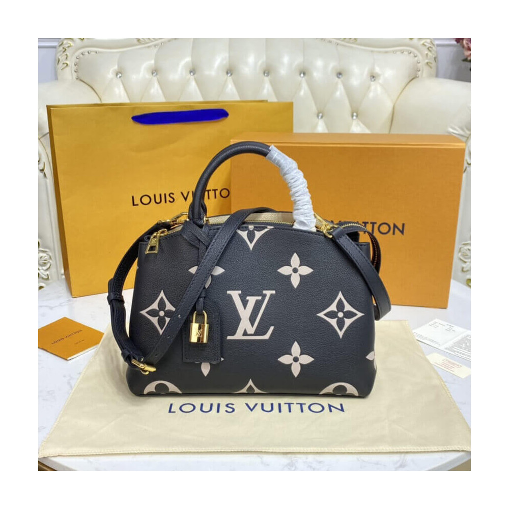 Louis Vuitton Bicolor Monogram Empreinte Leather Petit Palais Black/Beige M58913 LDBS17266