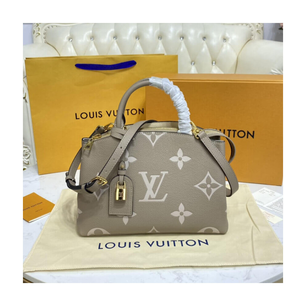 Louis Vuitton Bicolor Monogram Empreinte Leather Petit Palais Tourterelle/Creme M58914 LDBS17267