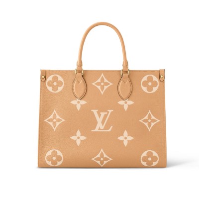 Louis Vuitton Bicolor Monogram Empreinte Onthego MM Arizona/Beige M45982 LDBS17178