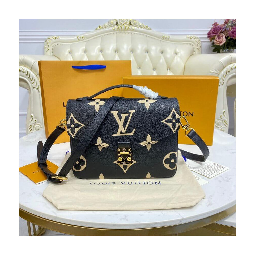 Louis Vuitton Bicolor Monogram Empreinte Pochette Metis Black/Beige M45773 LDBS17293