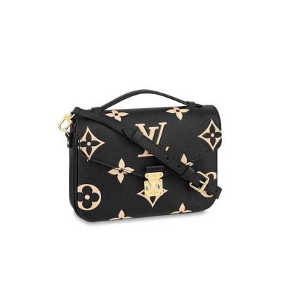 Louis Vuitton Bicolor Monogram Empreinte Pochette Metis Black/Beige M45773 LDBS17293