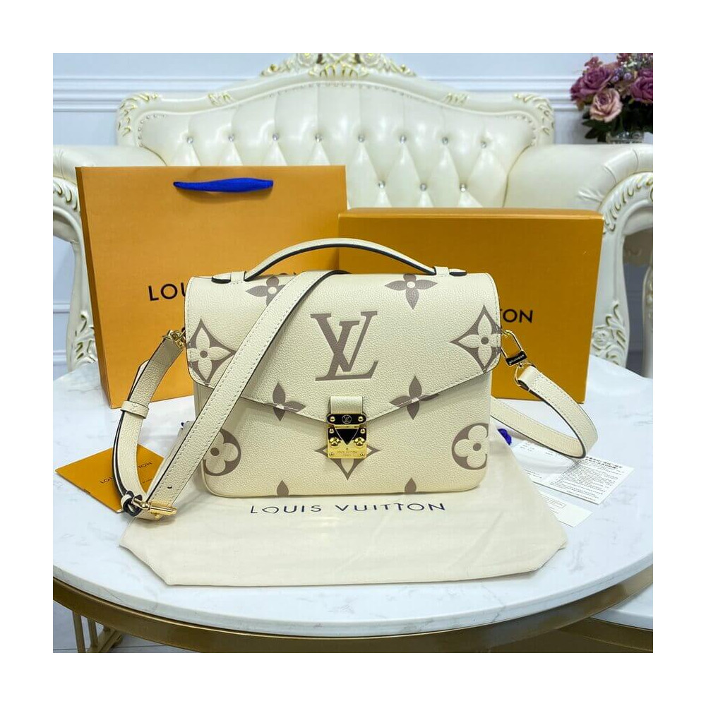 Louis Vuitton Bicolor Monogram Empreinte Pochette Metis Cream/Bois de Rose Pink M45596 LDBS17294