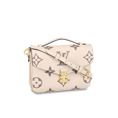 Louis Vuitton Bicolor Monogram Empreinte Pochette Metis Cream/Bois de Rose Pink M45596 LDBS17294