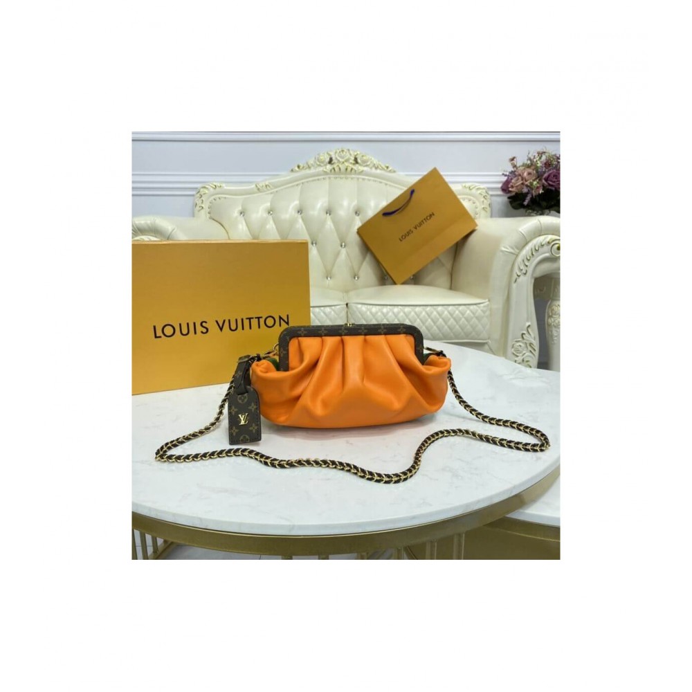 Louis Vuitton Calf Leather Boursicot EW Pouch Bag Orange/Green M56369 LDBS17408