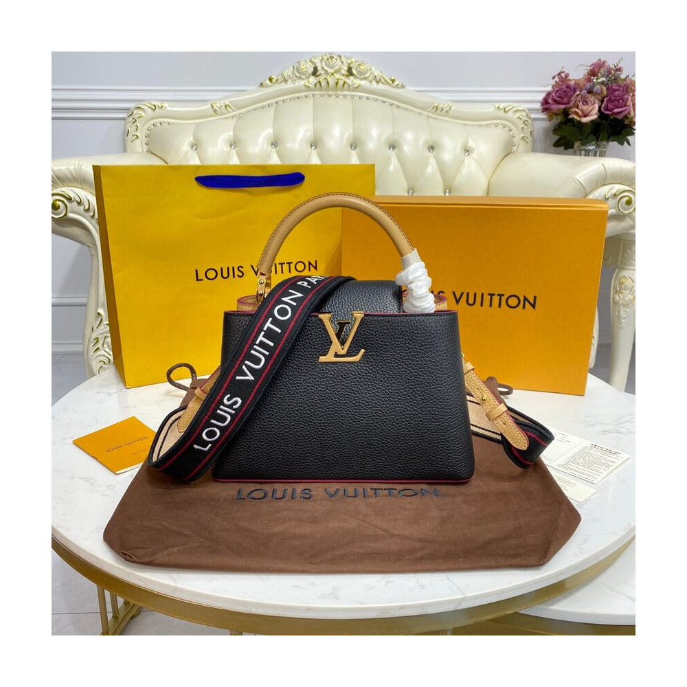 Louis Vuitton Capucines BB Black/Arizona Beige M59061 LDBS16725