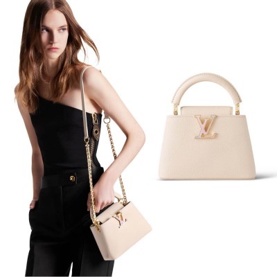 Louis Vuitton Capucines Bag Quartz White M23082 LDBS16722