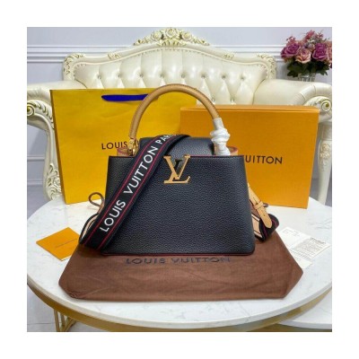 Louis Vuitton Capucines MM Black/Arizona Beige M58608 LDBS16732