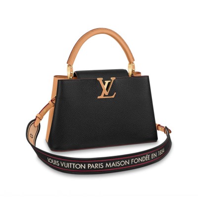 Louis Vuitton Capucines MM Black/Arizona Beige M58608 LDBS16732