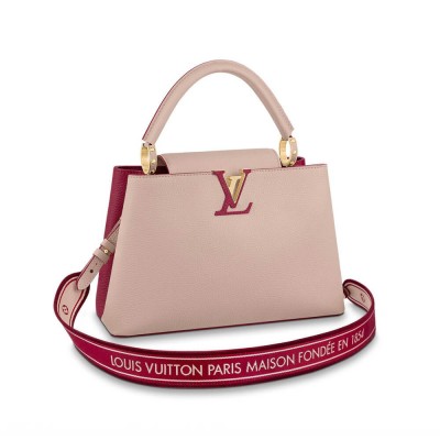 Louis Vuitton Capucines MM Eggshell/Lie de Vin Red M58610 LDBS16733