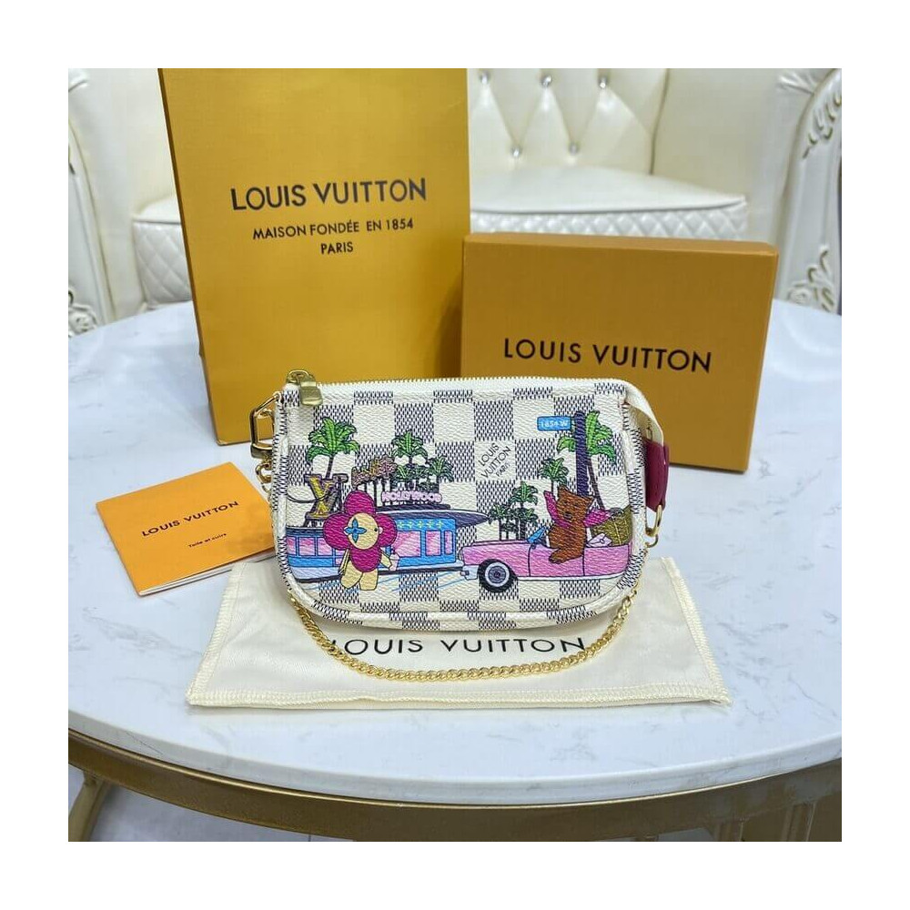 Louis Vuitton Damier Azur Mini Pochette Accessoires N60487 LDBS17306