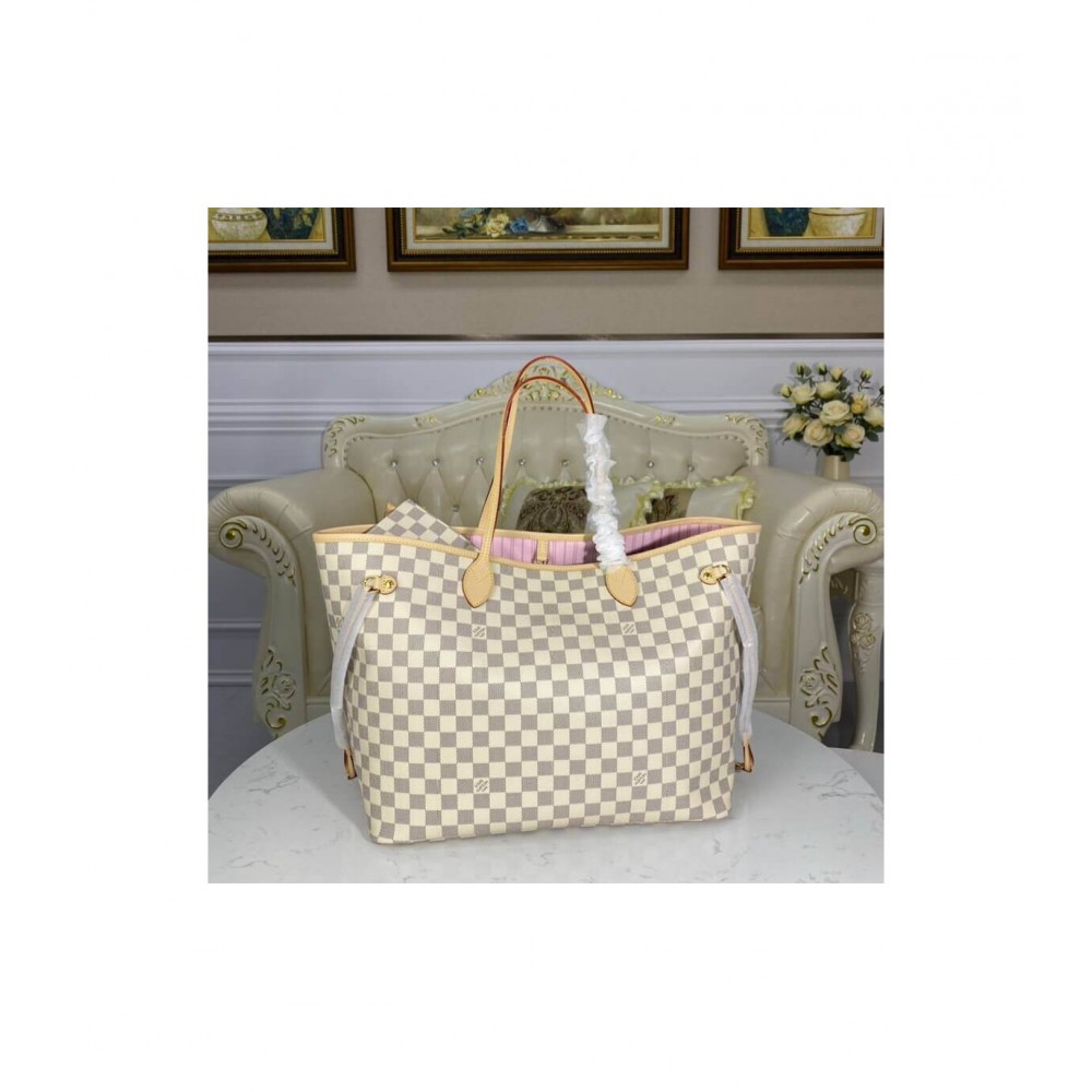 Louis Vuitton Damier Azur Neverfull GM Pink N41604 LDBS17076