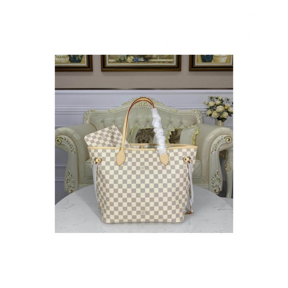 Louis Vuitton Damier Azur Neverfull MM Beige N41361 LDBS17078