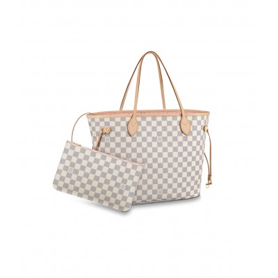 Louis Vuitton Damier Azur Neverfull MM Pink N41605 LDBS17079