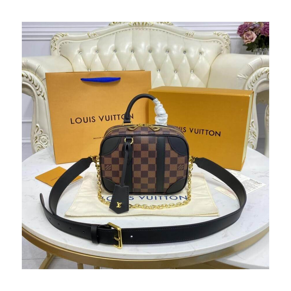 Louis Vuitton Damier Azur Valisette Souple BB Black N50063 LDBS17525