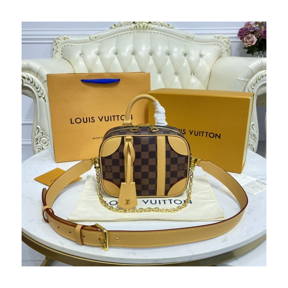 Louis Vuitton Damier Azur Valisette Souple BB Natural N50065 LDBS17526