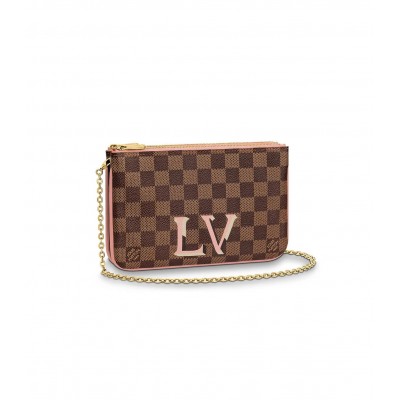 Louis Vuitton Damier Ebene Double Zip Pochette N60254 LDBS17308