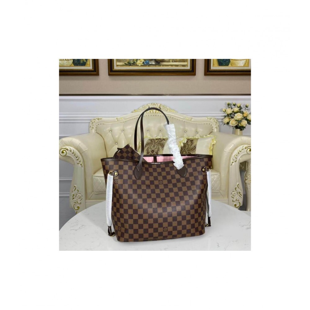 Louis Vuitton Damier Ebene Neverfull MM Pink N41603 LDBS17085