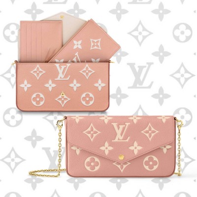 Louis Vuitton Felicie Pochette Pink/Cream M81759 LDBS17317