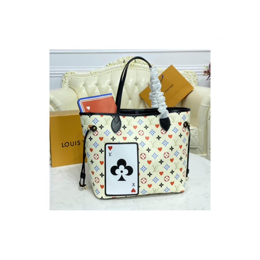 Louis Vuitton Game On Neverfull MM White M57462 LDBS17091