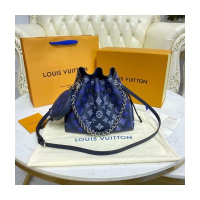 Louis Vuitton Mahina Perforated Calfskin Bella Navy Blue M59552 LDBS16699