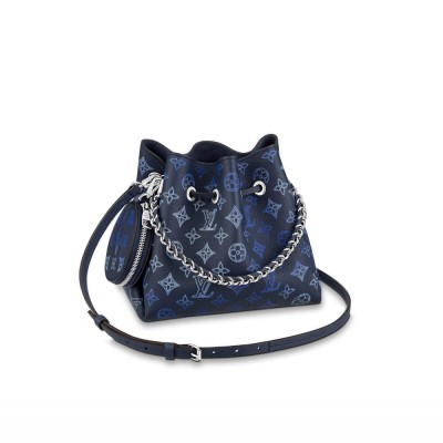 Louis Vuitton Mahina Perforated Calfskin Bella Navy Blue M59552 LDBS16699