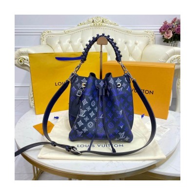 Louis Vuitton Mahina Perforated Calfskin Muria Navy Blue M59554 LDBS17022