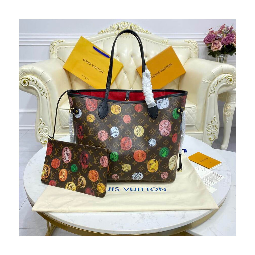 Louis Vuitton Monogram Cameo Printed Neverfull MM M45923 LDBS17095