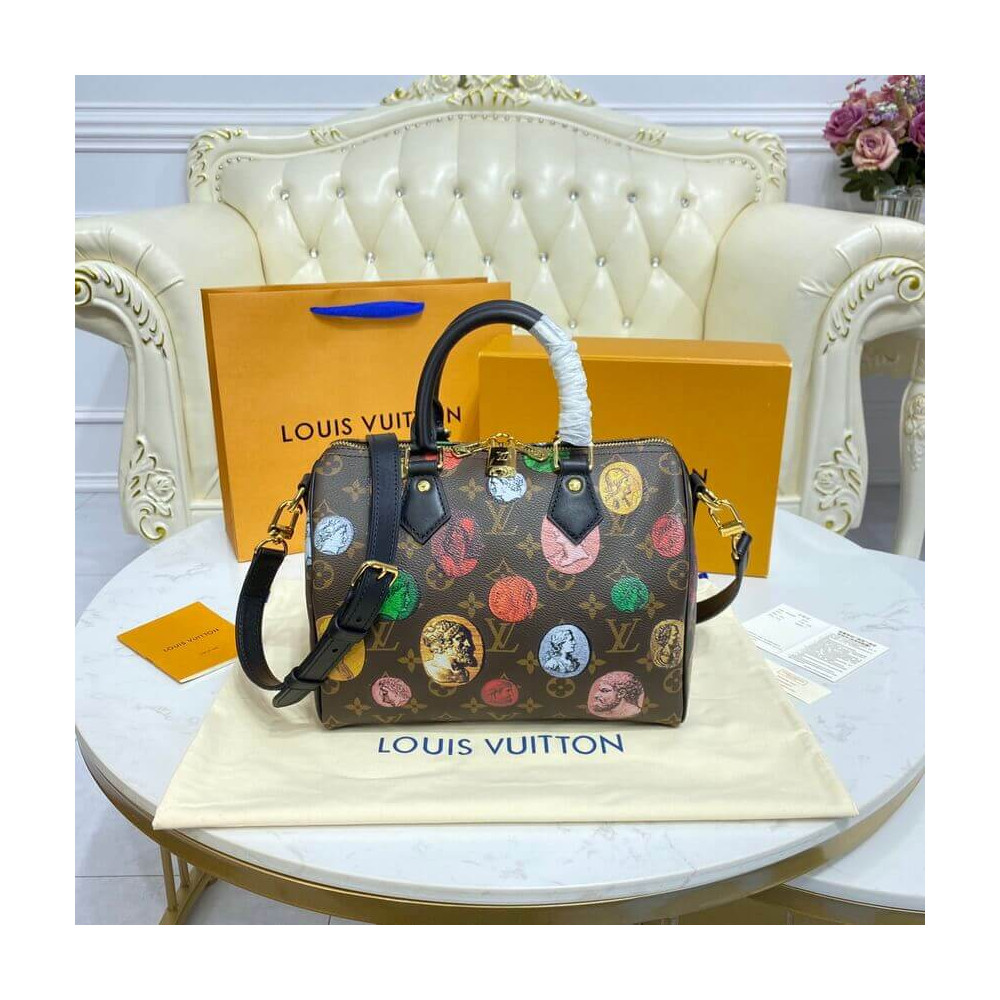 Louis Vuitton Monogram Cameo Printed Speedy Bandouliere 25 M45910 LDBS17548