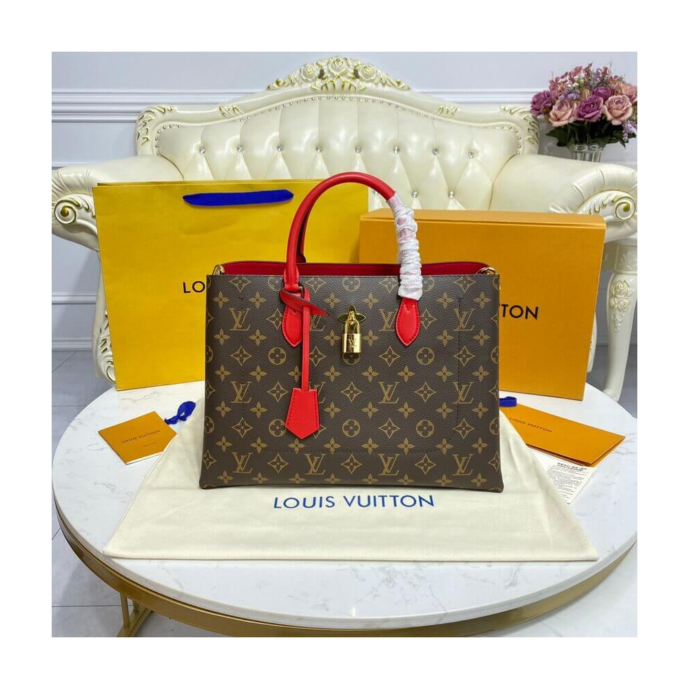 Louis Vuitton Monogram Canvas Flower Tote Red M43553 LDBS17632