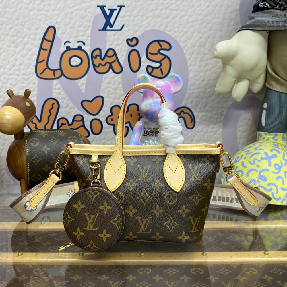 Louis Vuitton Monogram Canvas Neverfull BB Beige M46705 LDBS17097