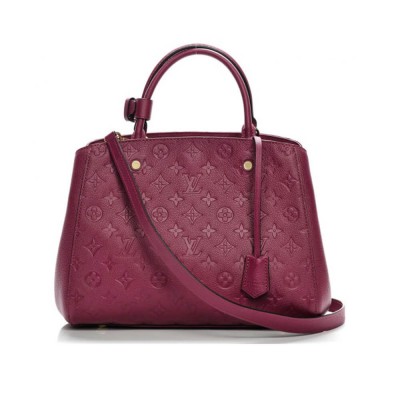 Louis Vuitton Monogram Empreinte Leather Montaigne MM Burgundy M41048 LDBS17002