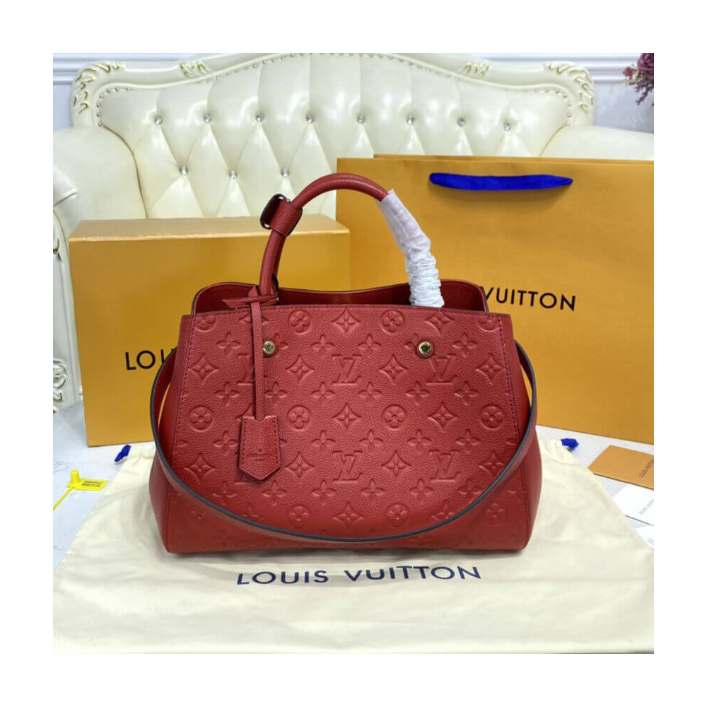 Louis Vuitton Monogram Empreinte Leather Montaigne MM Red M41048 LDBS17004