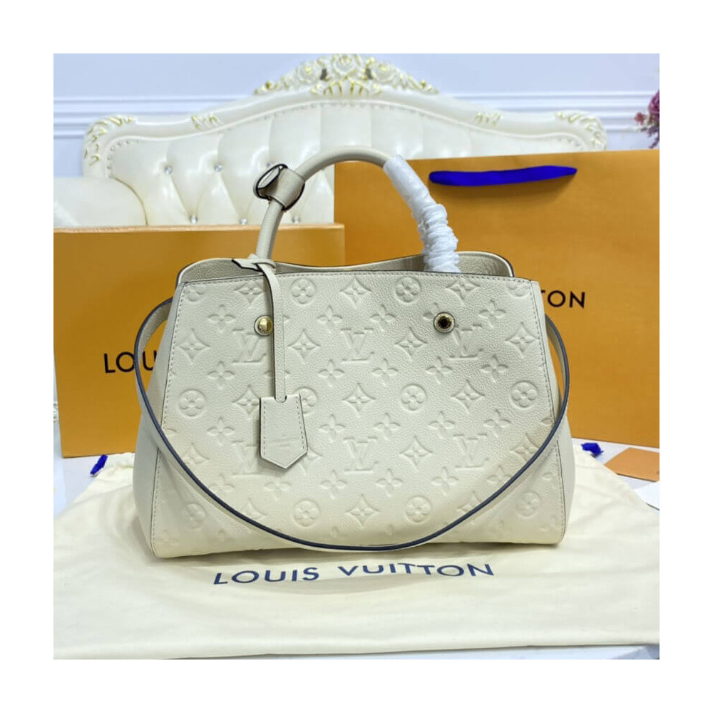 Louis Vuitton Monogram Empreinte Leather Montaigne MM White M41048 LDBS17006