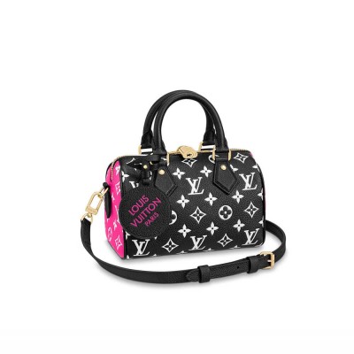 Louis Vuitton Monogram Empreinte Leather Speedy Bandouliere 20 Black M46088 LDBS17551