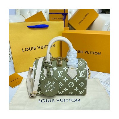 Louis Vuitton Monogram Empreinte Leather Speedy Bandouliere 20 Khaki M46118 LDBS17552