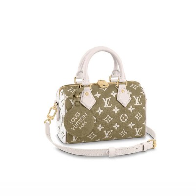 Louis Vuitton Monogram Empreinte Leather Speedy Bandouliere 20 Khaki M46118 LDBS17552