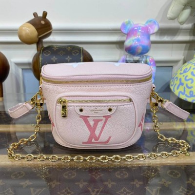 Louis Vuitton Monogram Empreinte Mini Bumbag Pink M82347 LDBS16713