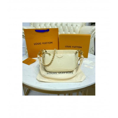 Louis Vuitton Monogram Empreinte Multi Pochette Accessoires Cream M80447 LDBS17350