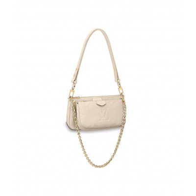 Louis Vuitton Monogram Empreinte Multi Pochette Accessoires Cream M80447 LDBS17350