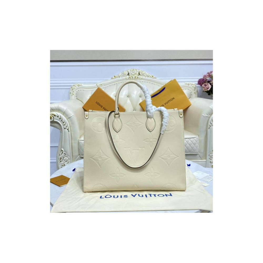 Louis Vuitton Monogram Empreinte Onthego GM Beige M45081 LDBS17191