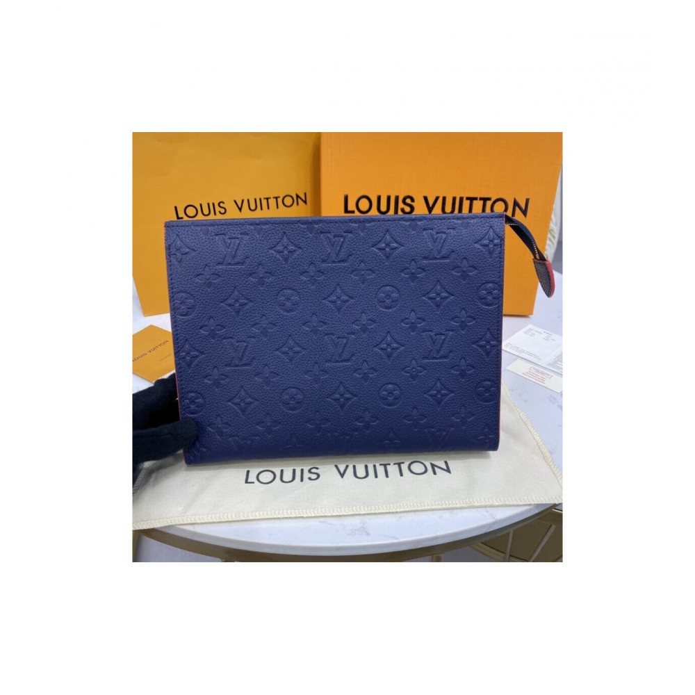 Louis Vuitton Monogram Empreinte Pochette Toilette 26 Navy Blue/Red M45665 LDBS17352