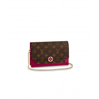 Louis Vuitton Monogram Flore Chain Wallet Fuchsia M67404 LDBS17733