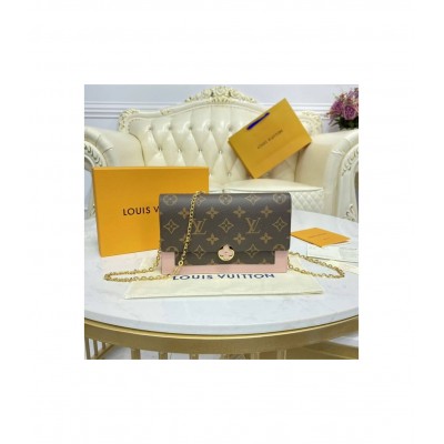 Louis Vuitton Monogram Flore Chain Wallet Pink M67405 LDBS17734