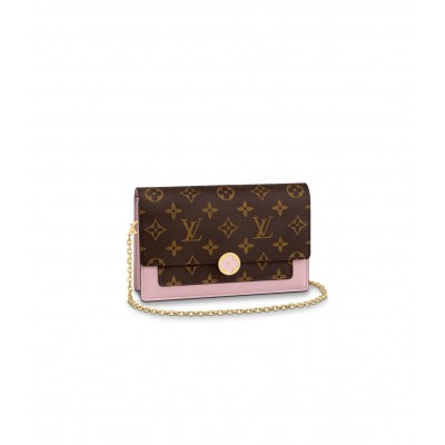 Louis Vuitton Monogram Flore Chain Wallet Pink M67405 LDBS17734