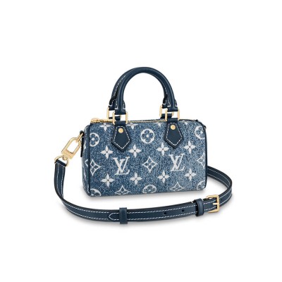 Louis Vuitton Monogram Jacquard Denim Nano Speedy Blue M81168 LDBS17557