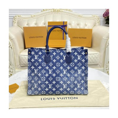 Louis Vuitton Monogram Jacquard Denim OnTheGo GM Blue M59608 LDBS17196